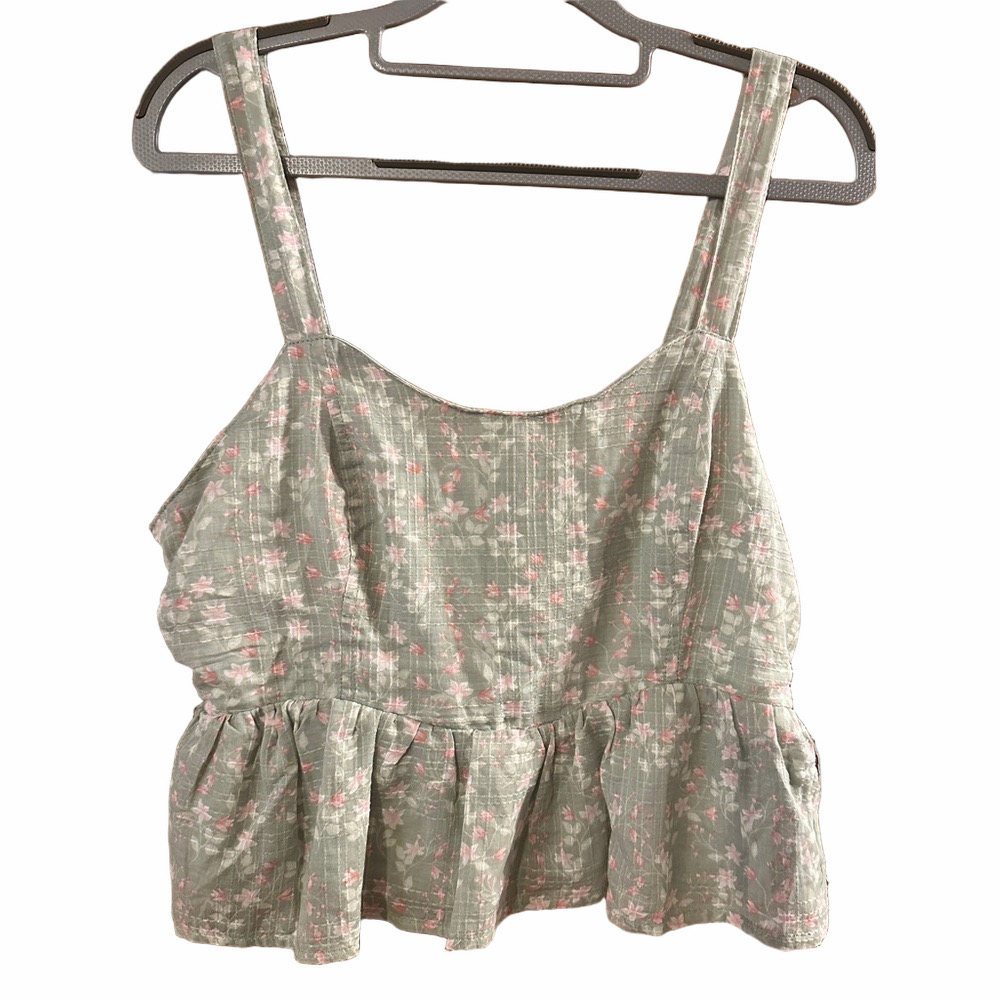 Celebrity Pink Floral Peplum Crop Top